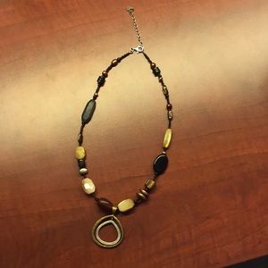 Silpada multi stone, silver & brass necklace